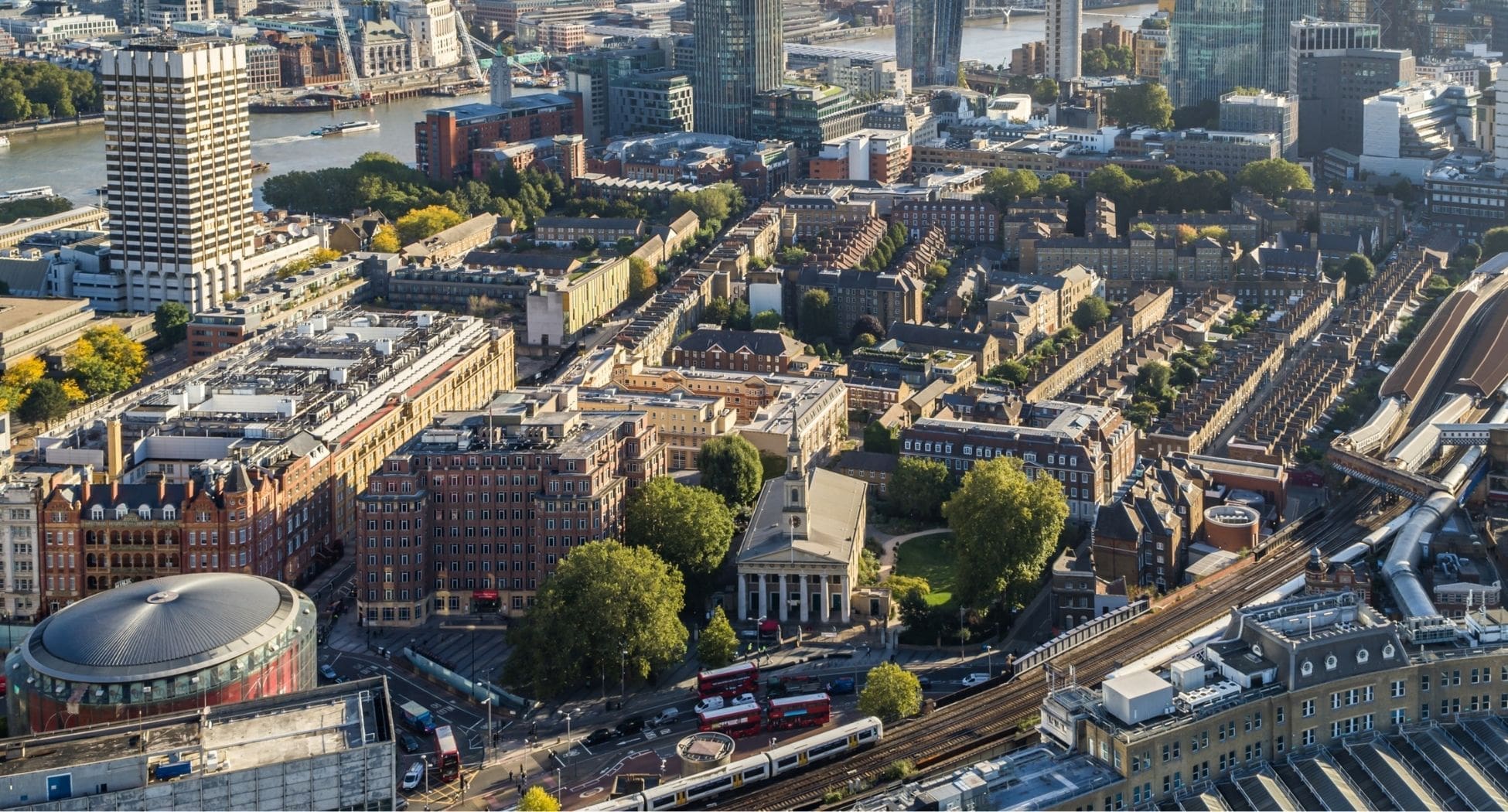 Drone image of St John's Waterloo